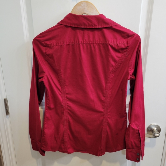 Express red petite small the essential button down shirt - Picture 3 of 3